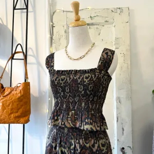 Indi & Cold // Print Smocked Top