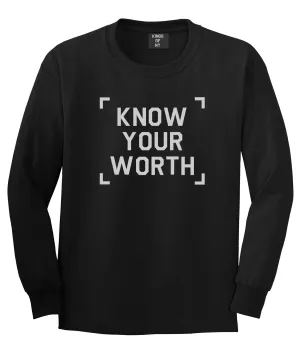 Know Your Worth Mens Long Sleeve T-Shirt