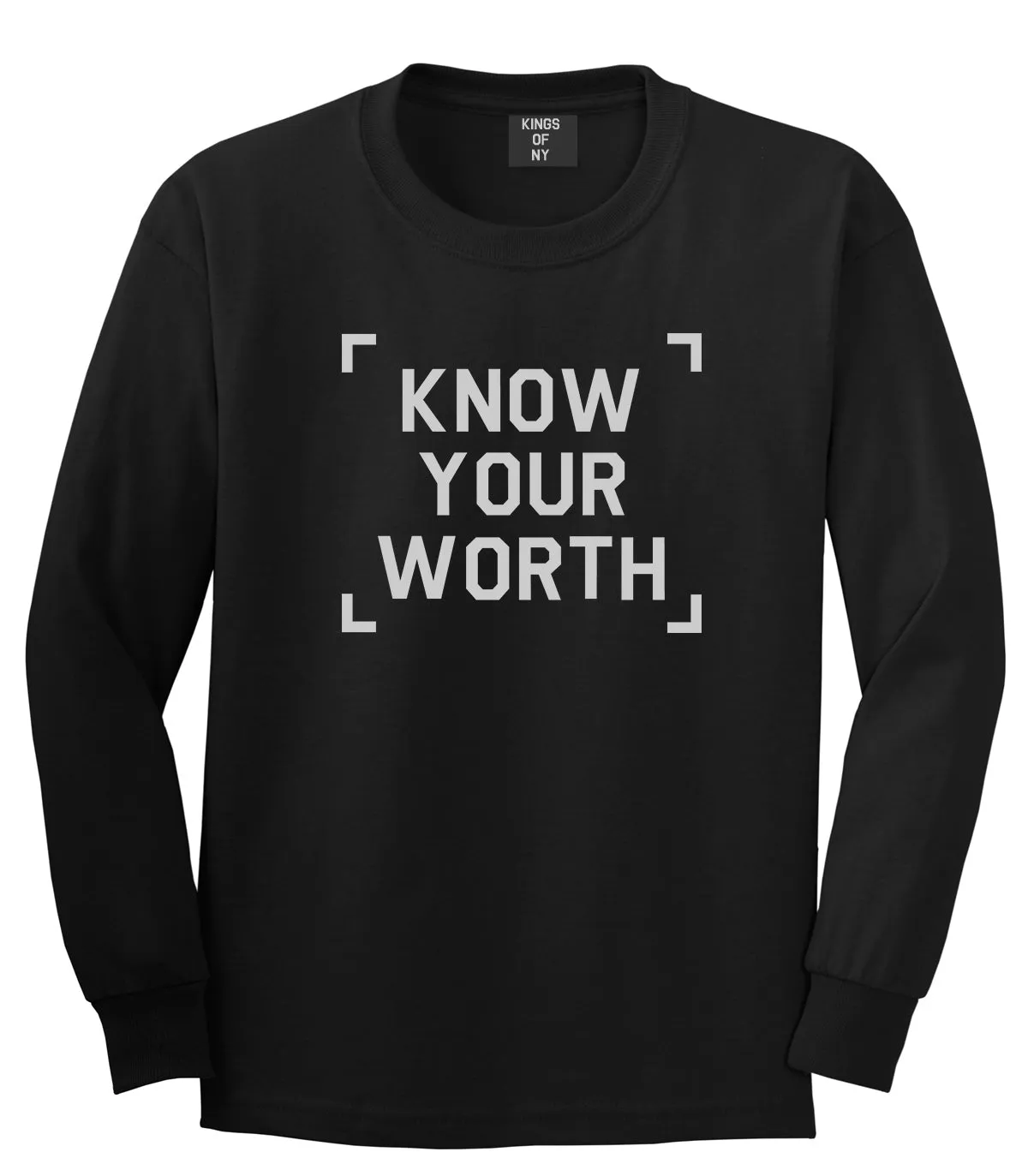 Know Your Worth Mens Long Sleeve T-Shirt