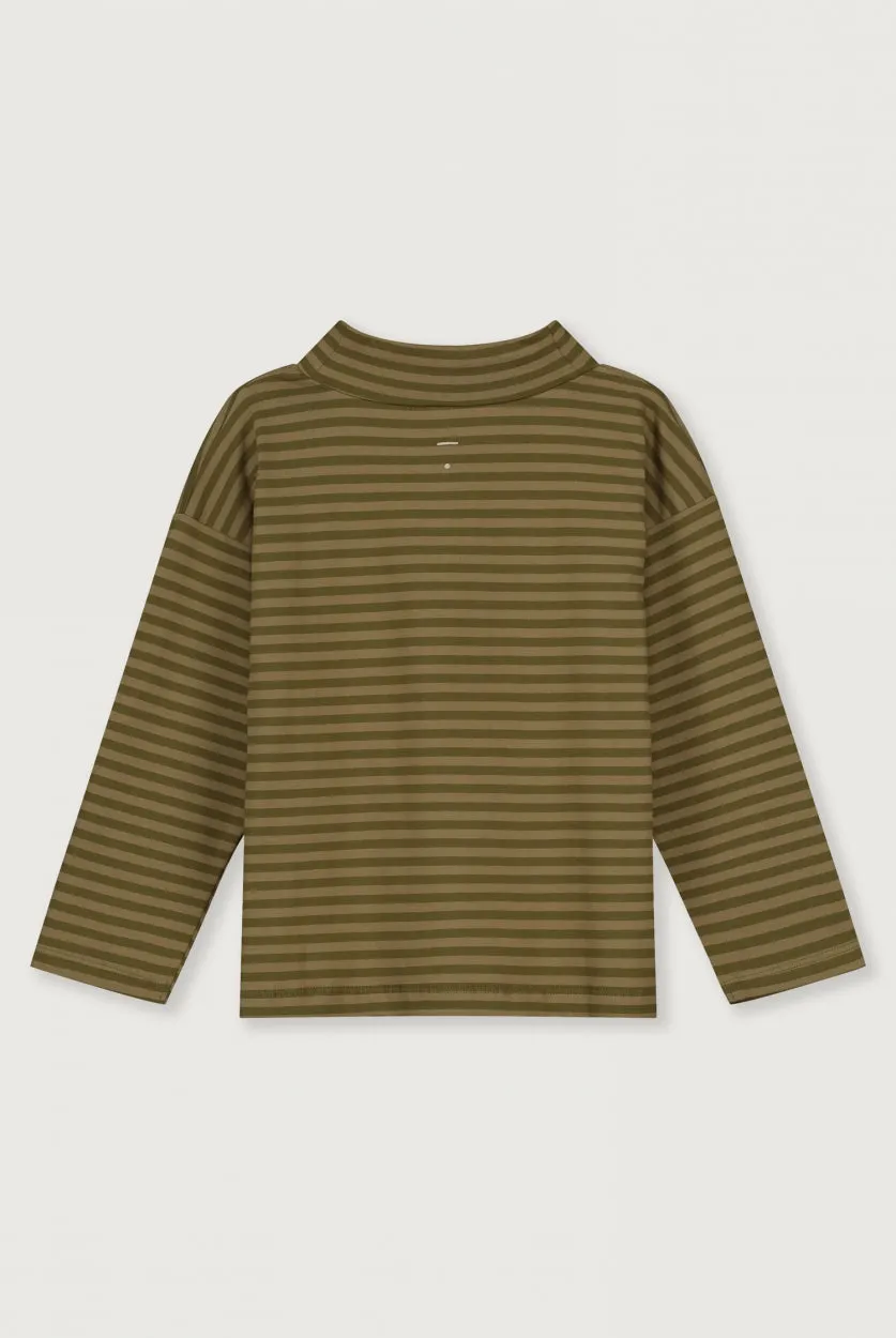 L/S Turtle Tee GOTS | Olive Green - Peanut