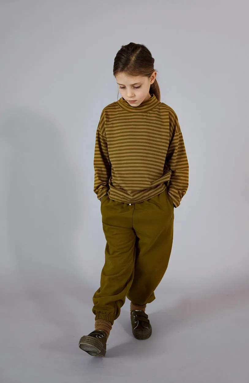 L/S Turtle Tee GOTS | Olive Green - Peanut