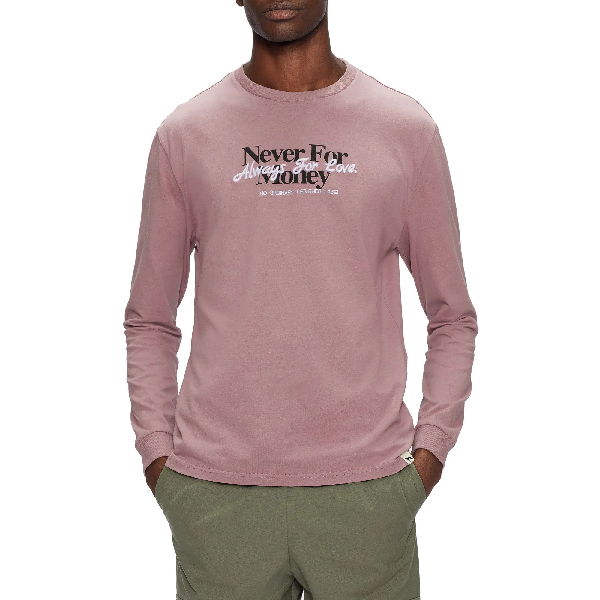 Men Mmb-Nfm-Mib Graphic Print Ls Tee - Mid-Pink