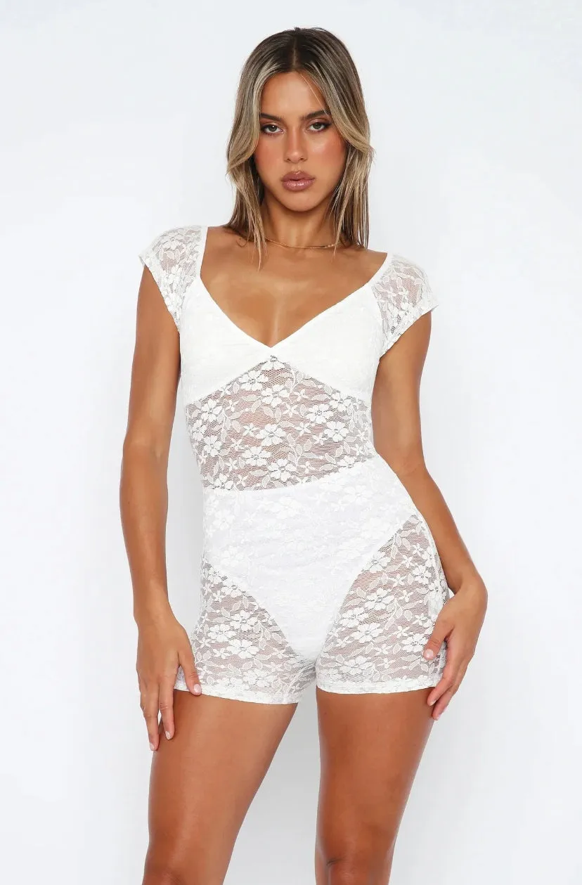 Mesh Floral Lace Romper
