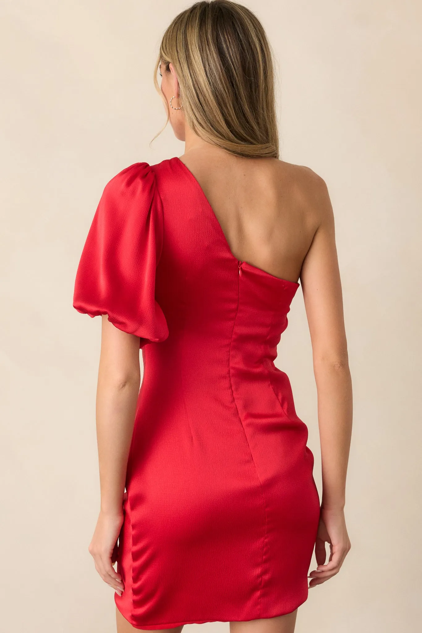 MINKPINK Sonia One Shoulder Red Mini Dress