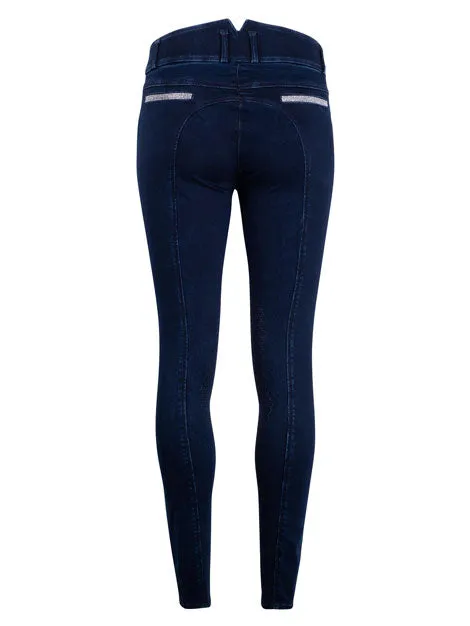 Montar Aubrey High Waist Crystal Denim Breeches