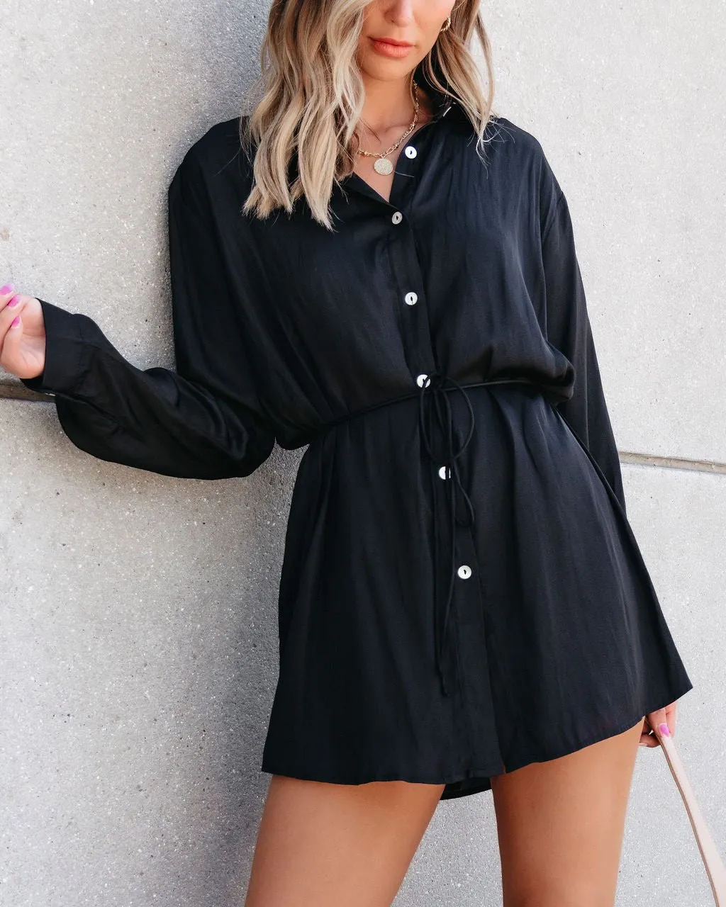 Muse by Magnolia Silky Button Down Romper - FINAL SALE