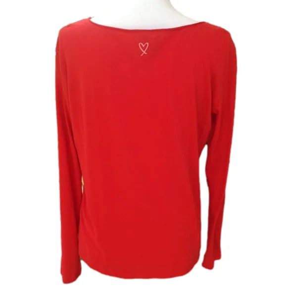 NWOT Victoria's Red‎ "Angel" Long Sleeve Shirt. Size Medium. Women's Fashion