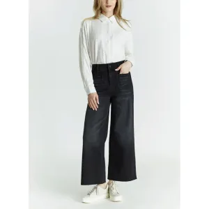 Oat High Rise Wide Leg Jeans in Black