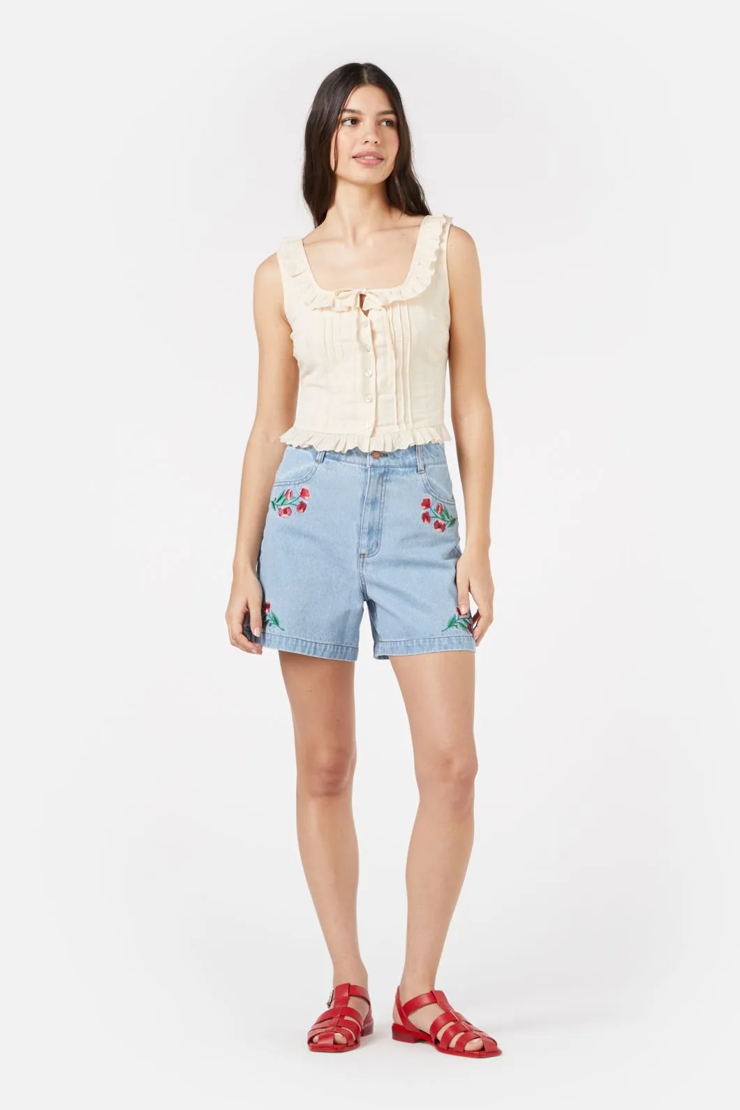Poppy Emb Short