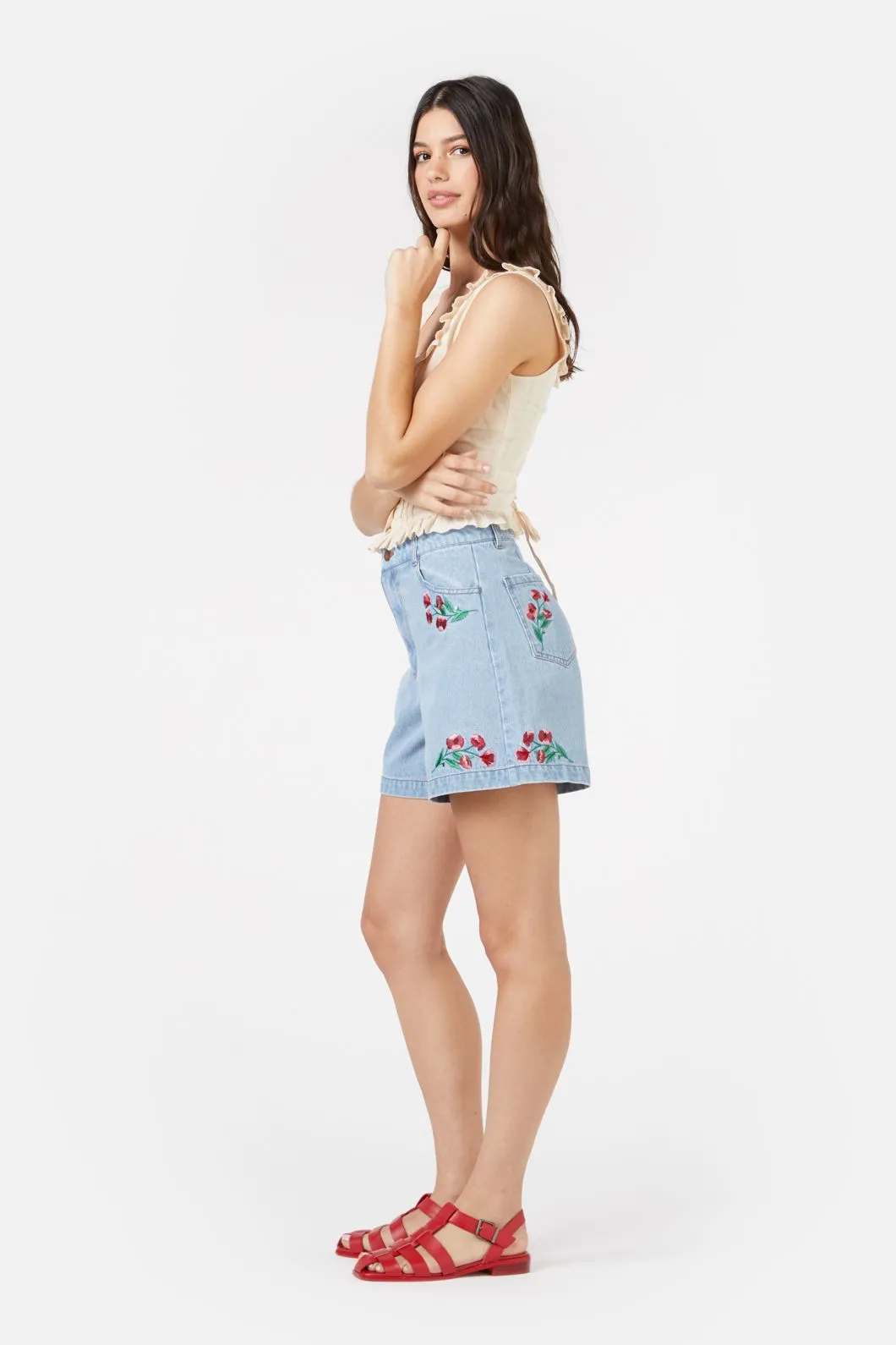 Poppy Emb Short