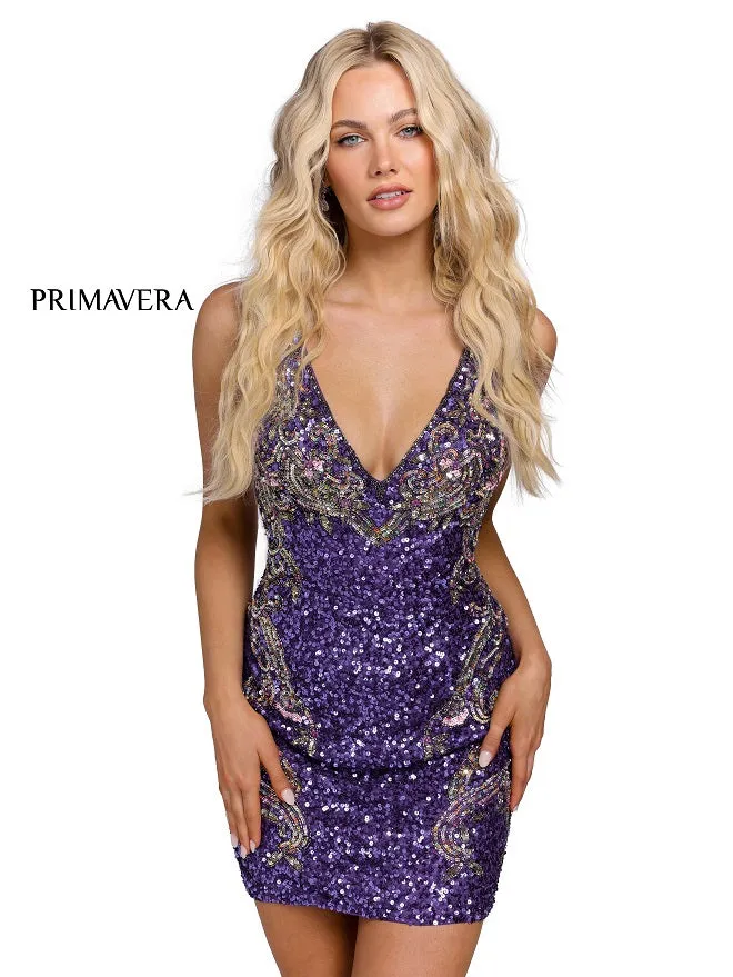 Primavera Couture 3301 Size 14 Mint cocktail dress sequins open back homecoming dress