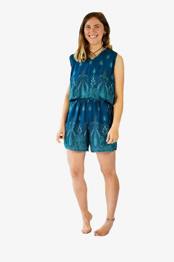 Printed Open Back Playsuit
