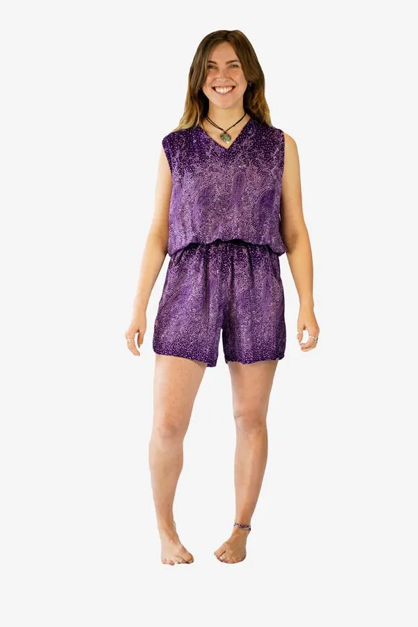 Printed Open Back Playsuit