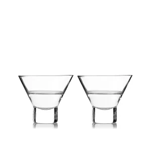 Raye Crystal Heavy Base Martini Glasses (Set of 2)