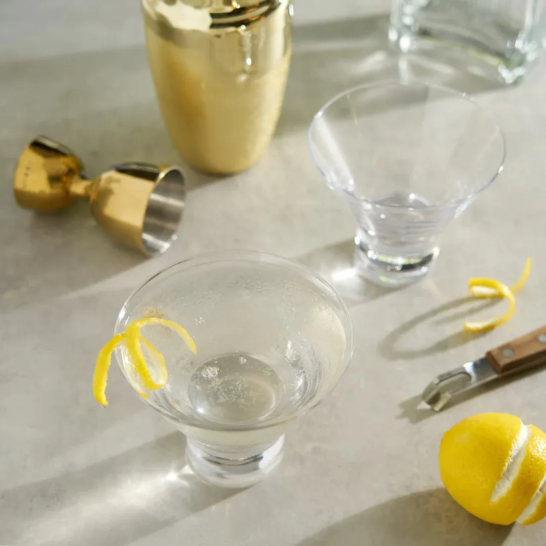 Raye Crystal Heavy Base Martini Glasses (Set of 2)