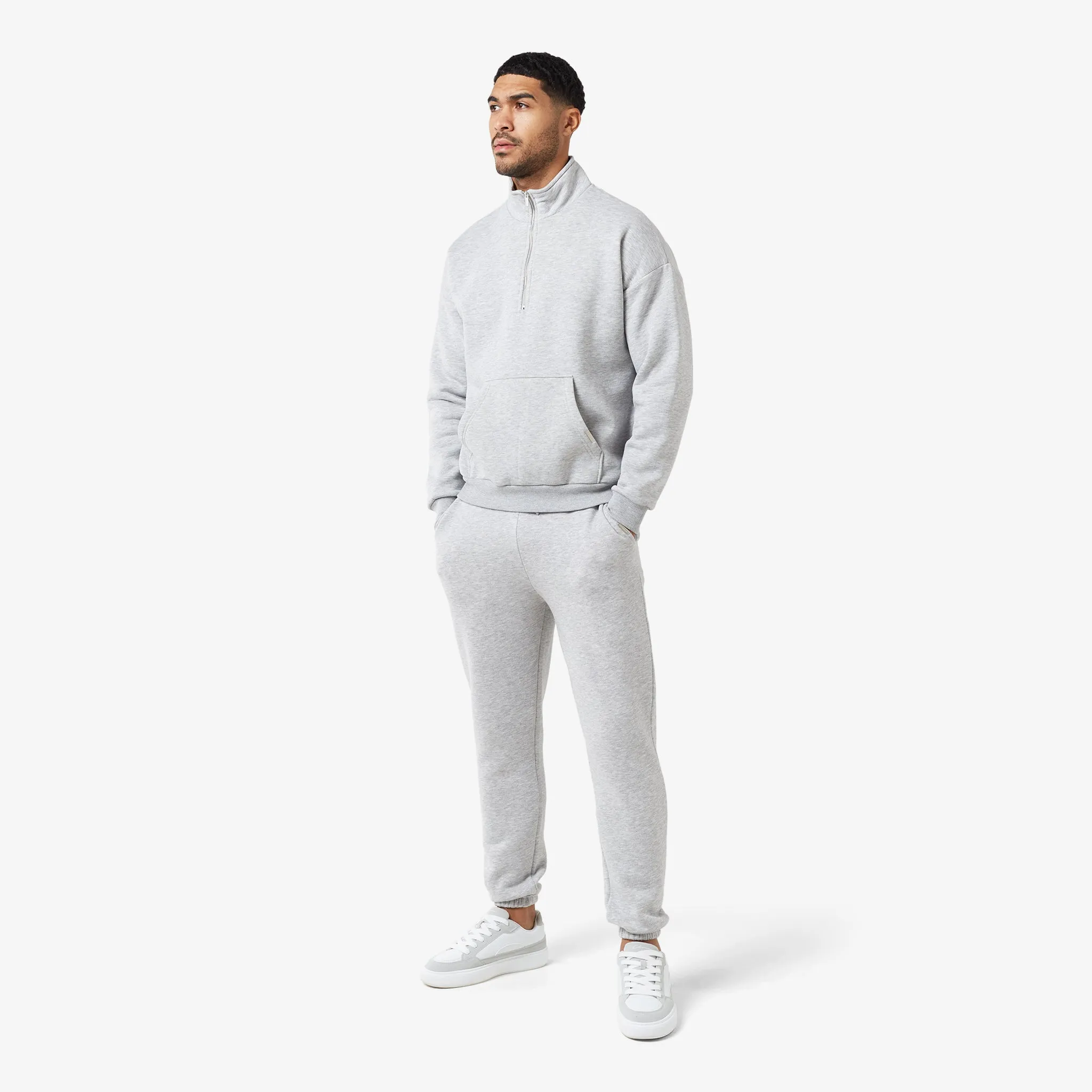 Relaxed Fit Cuffed Jogger | Grey Marl