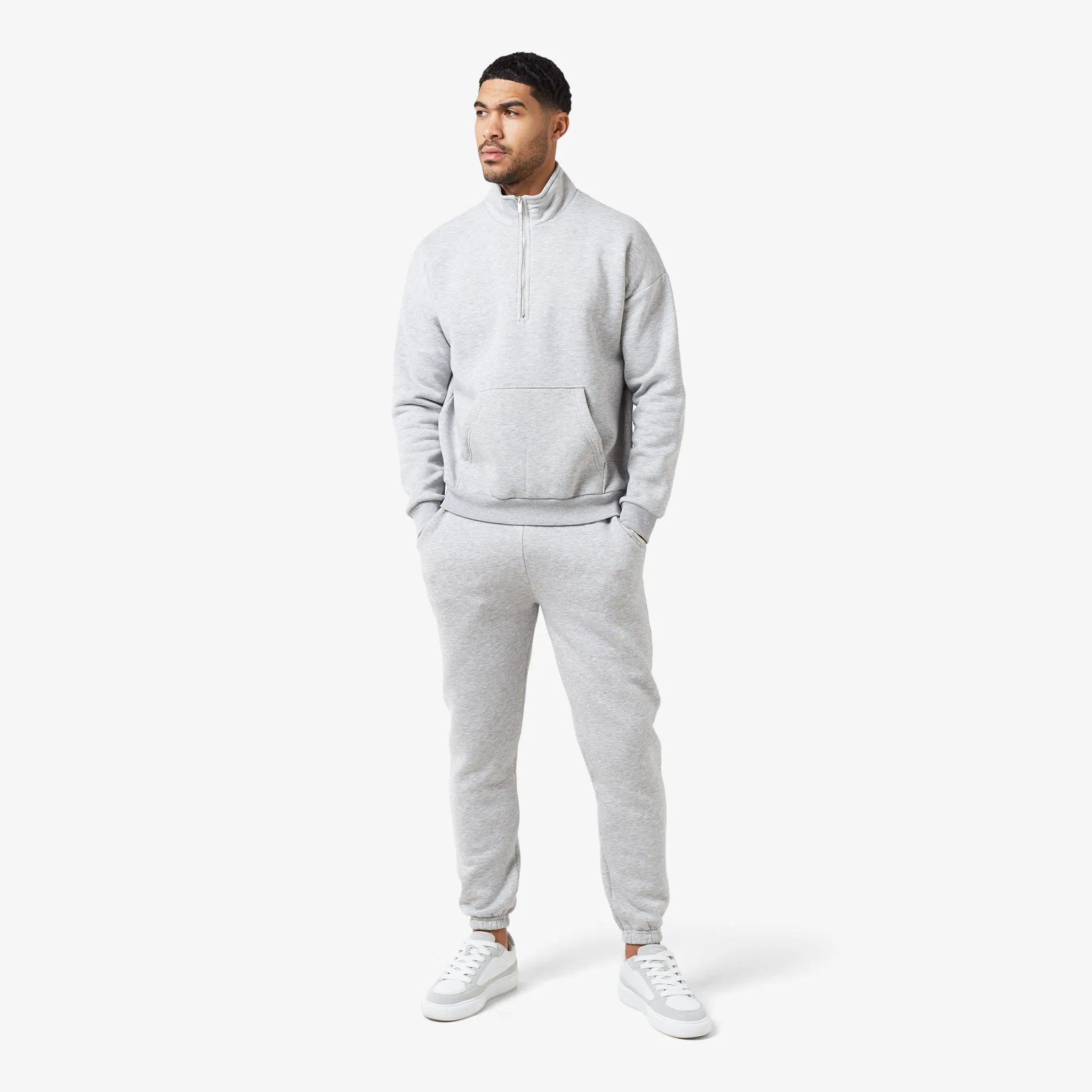 Relaxed Fit Cuffed Jogger | Grey Marl
