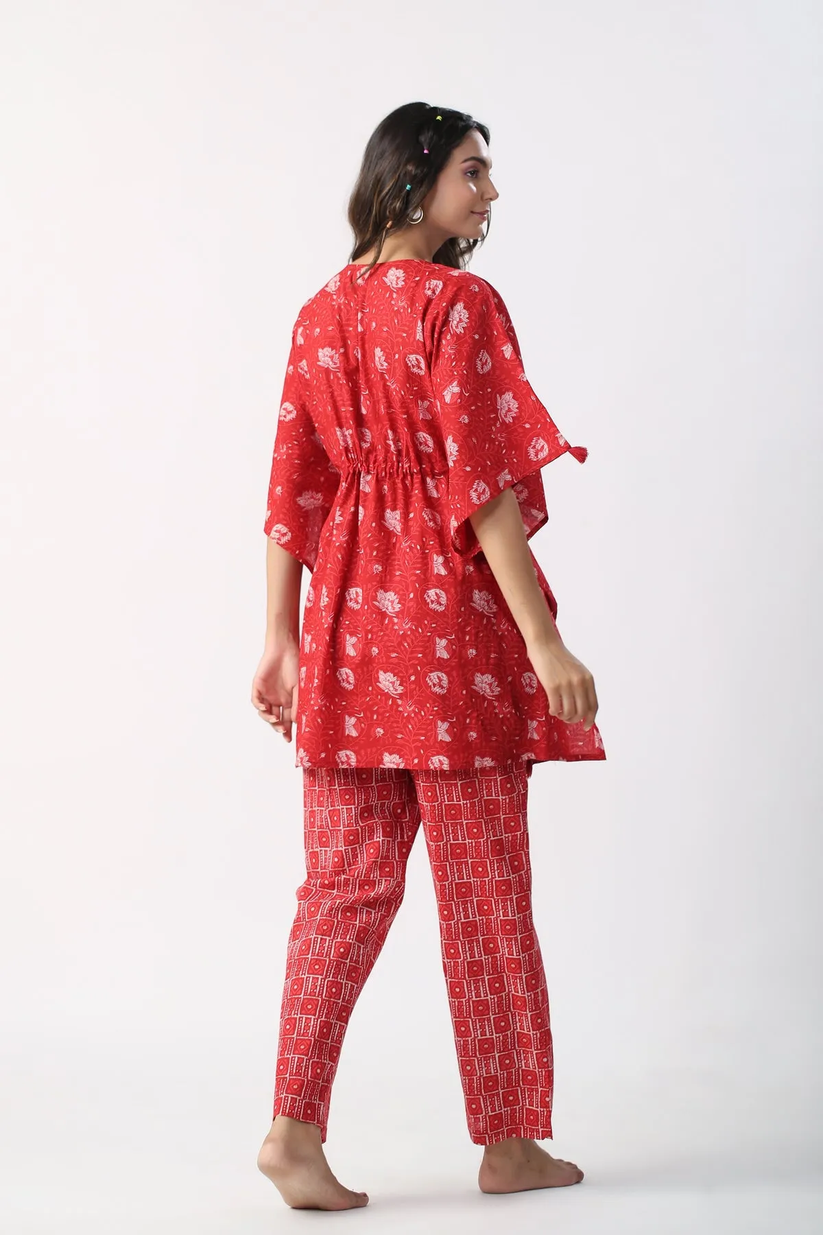 Rose Charades Cotton Kaftan pajama set