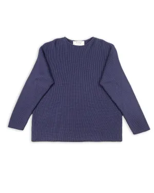 Silk Hand Knitting Heavyweight Rib Pullover - Eggplant 8