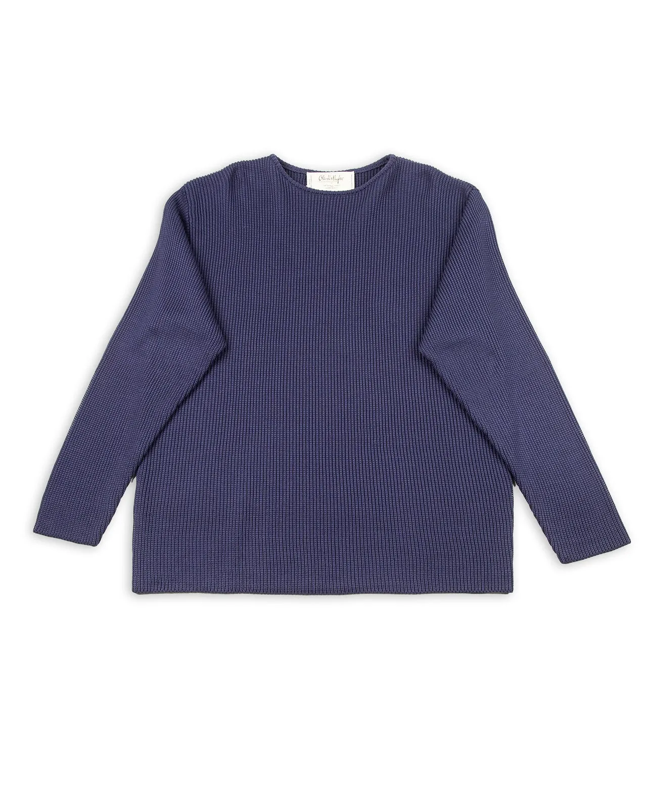 Silk Hand Knitting Heavyweight Rib Pullover - Eggplant 8