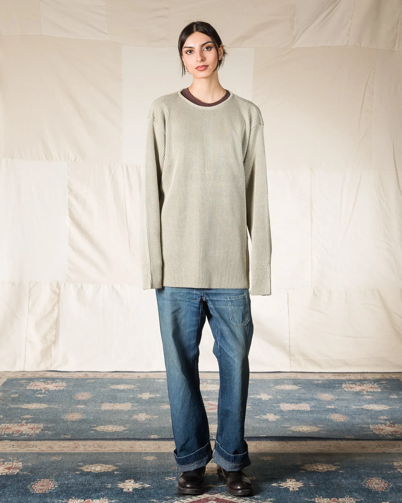 Silk Hand Knitting Heavyweight Rib Pullover - Willow 8