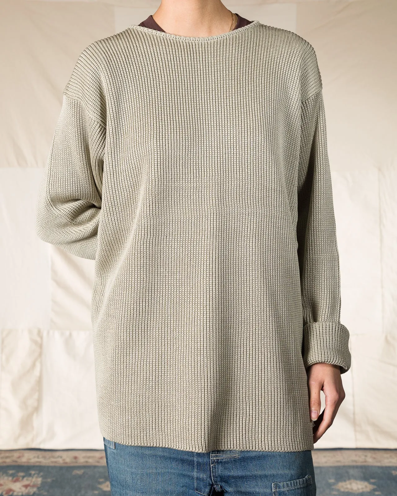 Silk Hand Knitting Heavyweight Rib Pullover - Willow 8