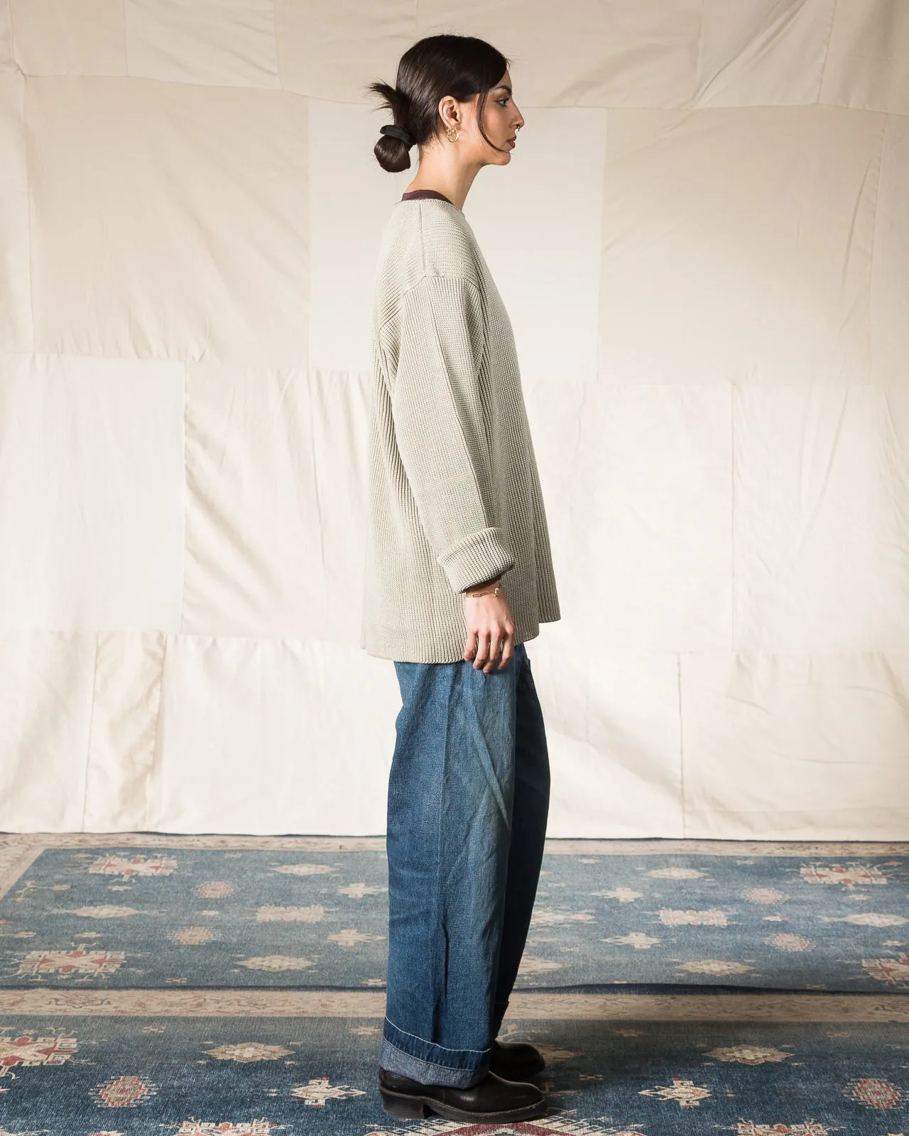 Silk Hand Knitting Heavyweight Rib Pullover - Willow 8