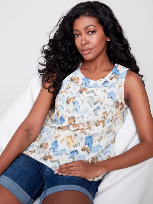 SLEEVELESS PRINTED TOP