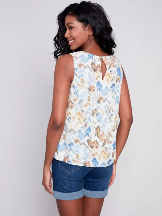 SLEEVELESS PRINTED TOP