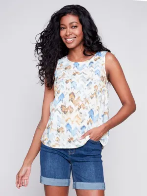 SLEEVELESS PRINTED TOP