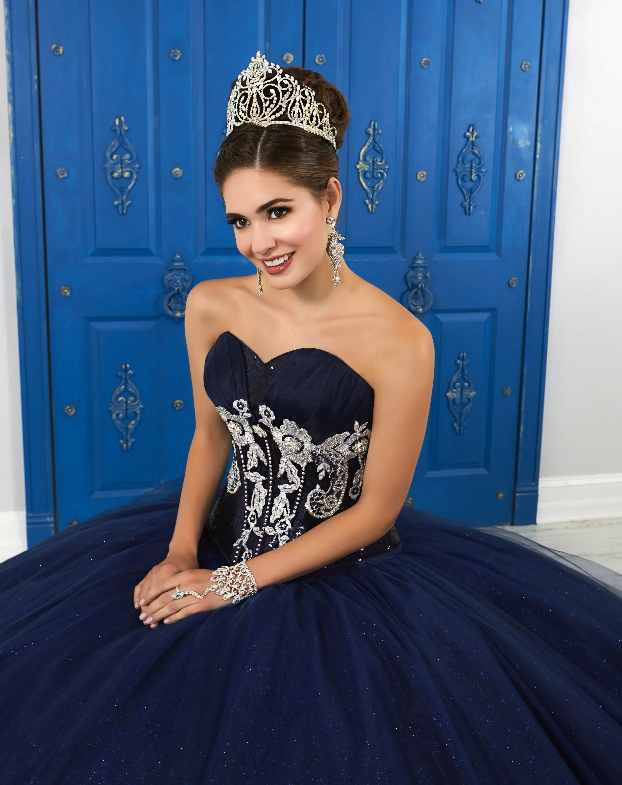 Strapless Sweetheart Glitter Dress by House of Wu LA Glitter 24045