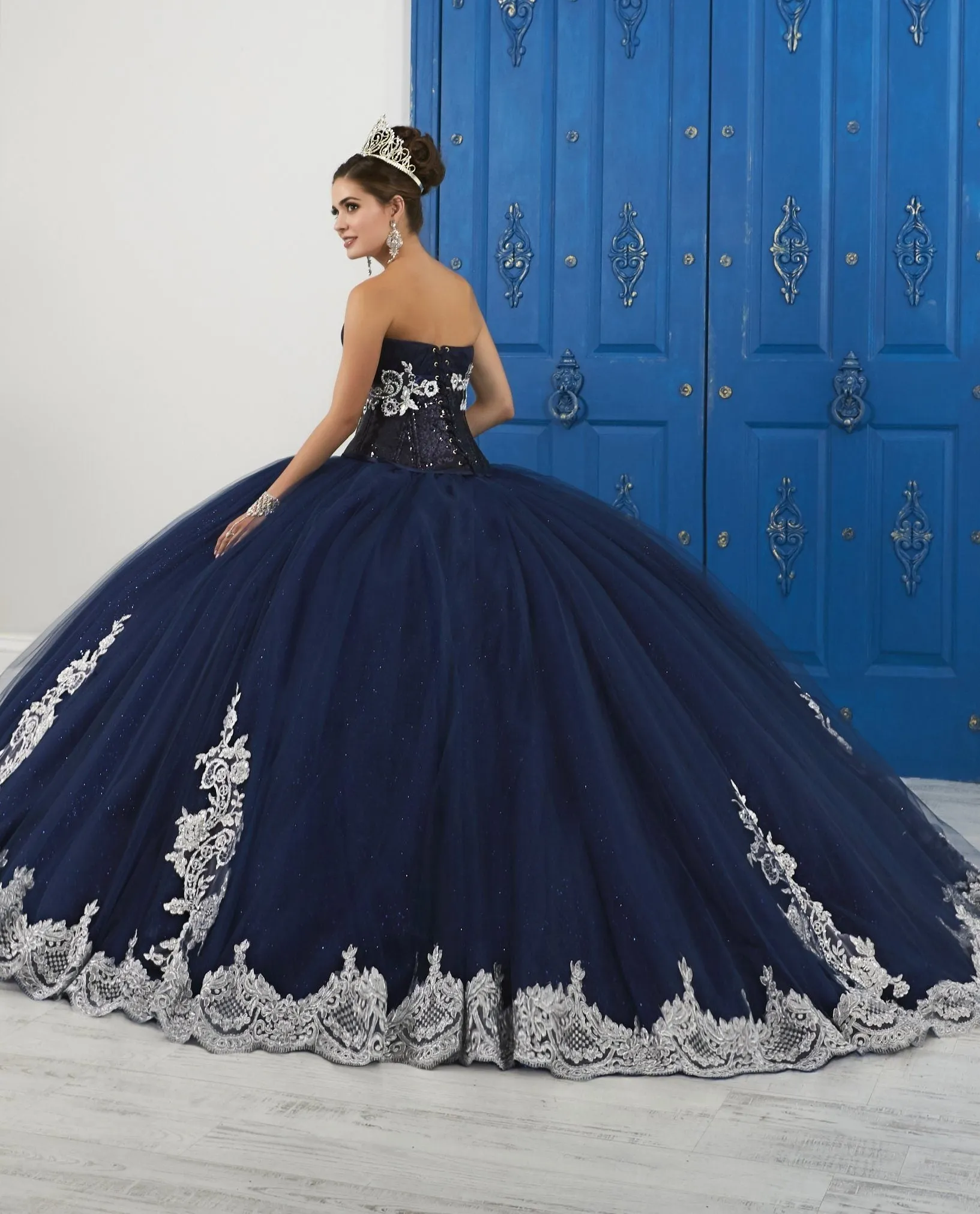 Strapless Sweetheart Glitter Dress by House of Wu LA Glitter 24045