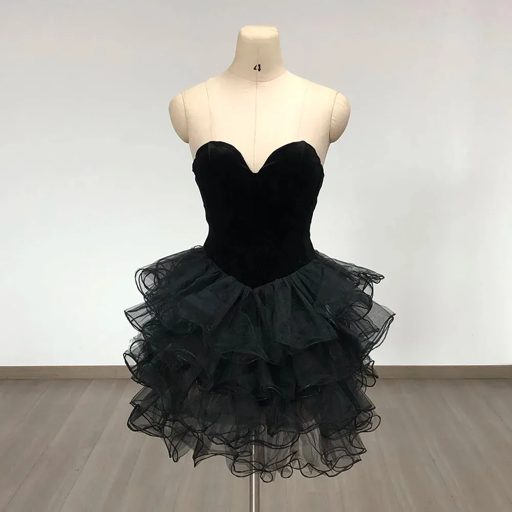 Trend4us Women's Strapless Ruffled Tulle Mini Dress