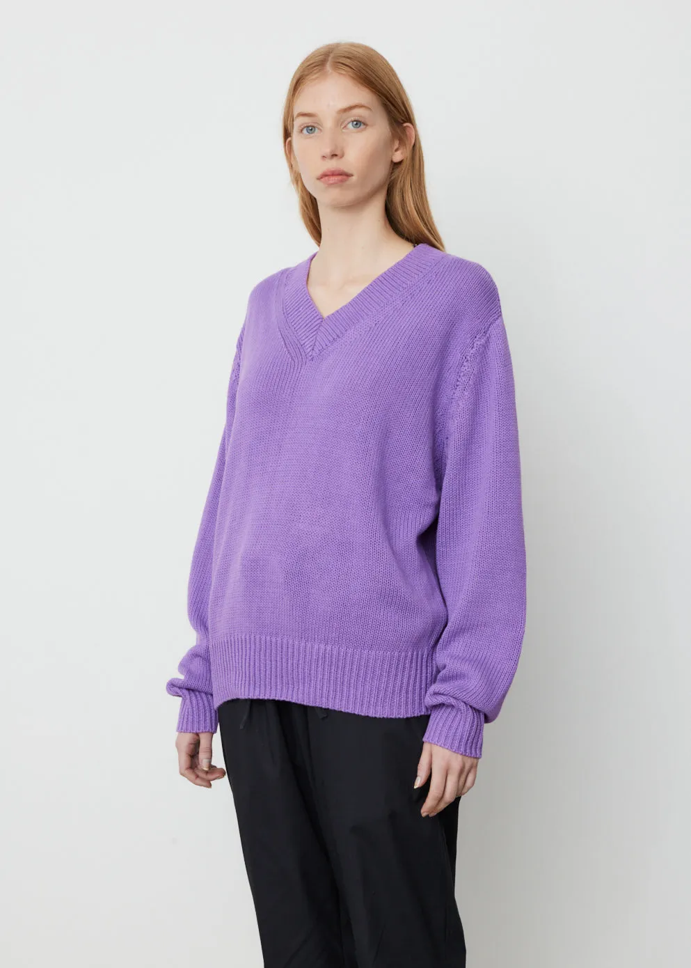 V-Neck Boxy Knit Sweater