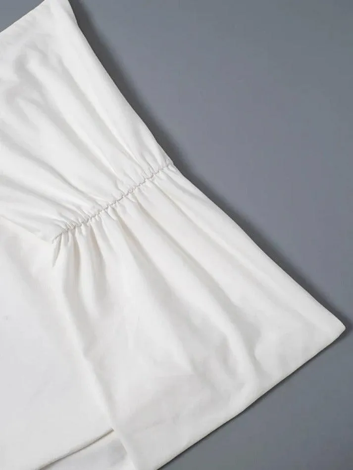 Wenkouban-Christmas Thanksgiving Gift New Year's Eve Dress Solid Off Shoulder Ruched Thumb Hole Mini Dress