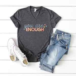 You Are Enough Stars Graphic V-Neck Tee (2 Options)